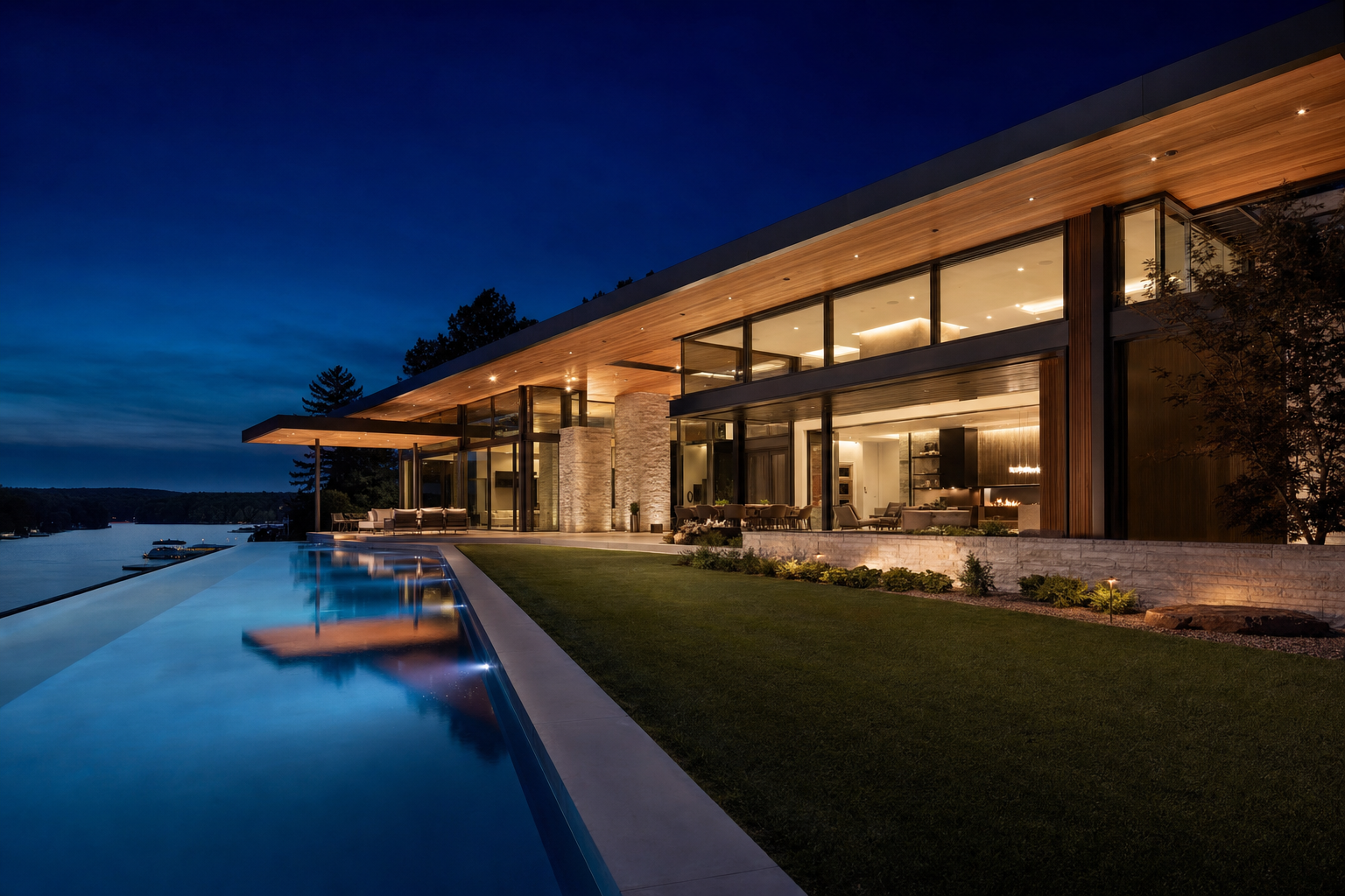 Luxury lakeside custom home