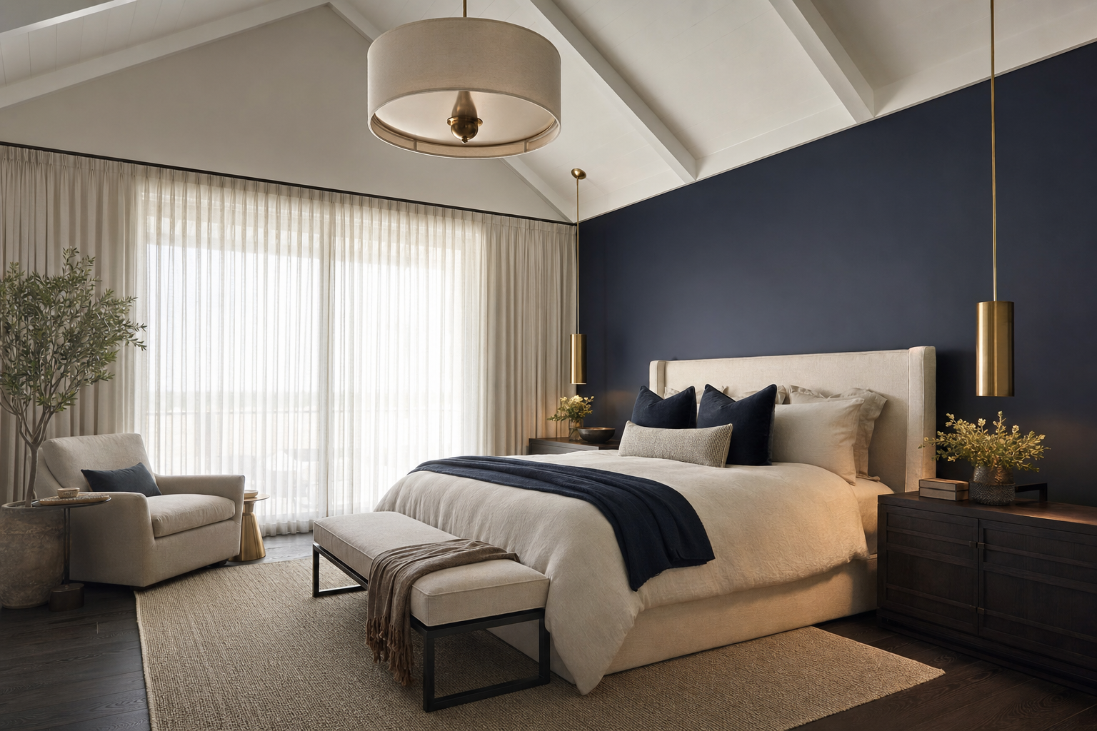 Designer primary bedroom interior