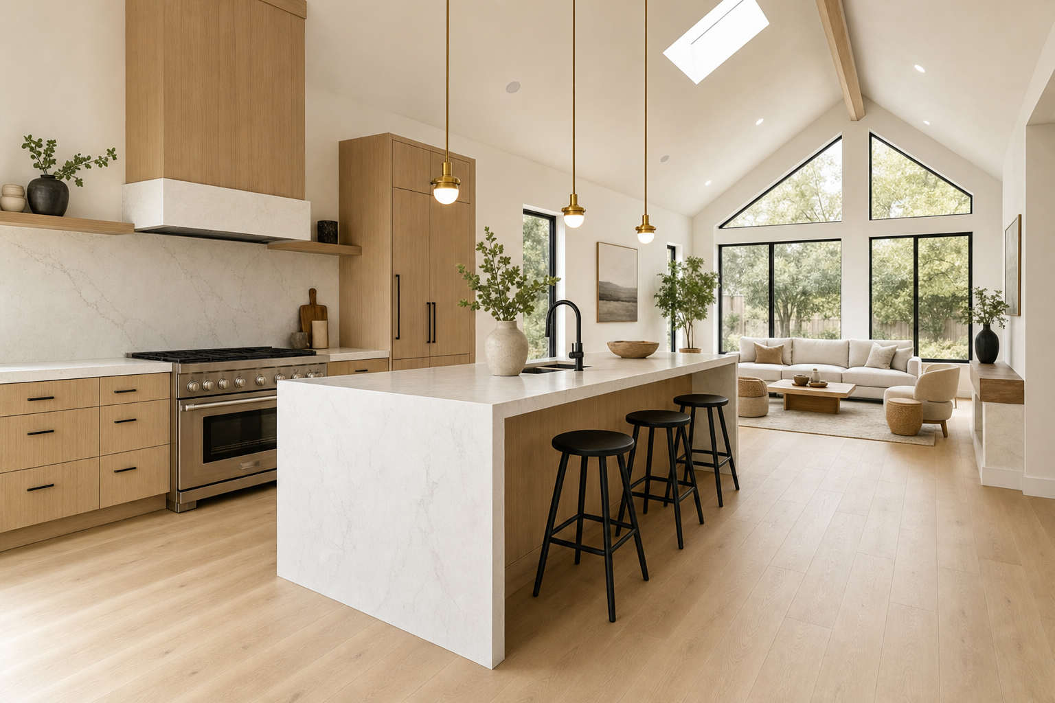 Renovated modern kitchen interior